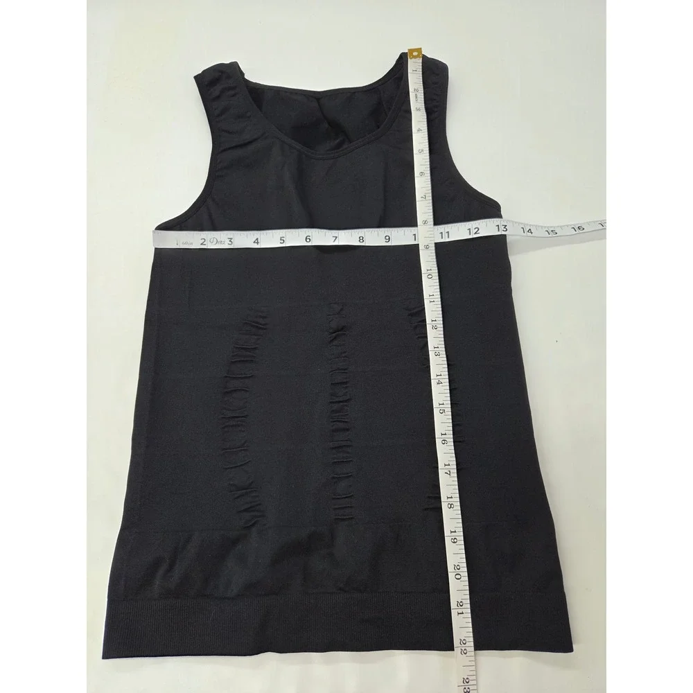 MEETYOO Mens Compression Tank Top Black Body Shaper Slimming Undershirt Size L
